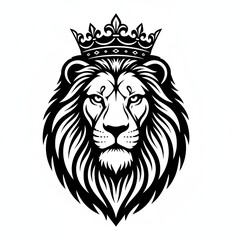 Obraz premium Majestic lion head profile silhouette with shadow