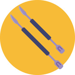 Small metal instrument used in nail and skin care.