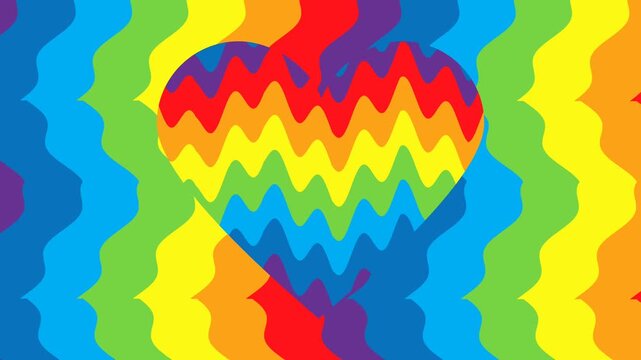 Wavy Heart Rainbow Day Animated Backgrounds - Powered by Adobe