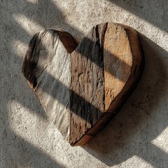 Heart-shaped wooden wall art