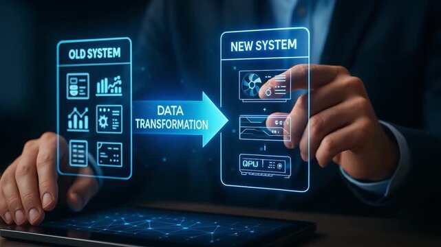 Data Transformation Transitioning from Old System to New System with Technology and Innovation for Business Software Efficiency