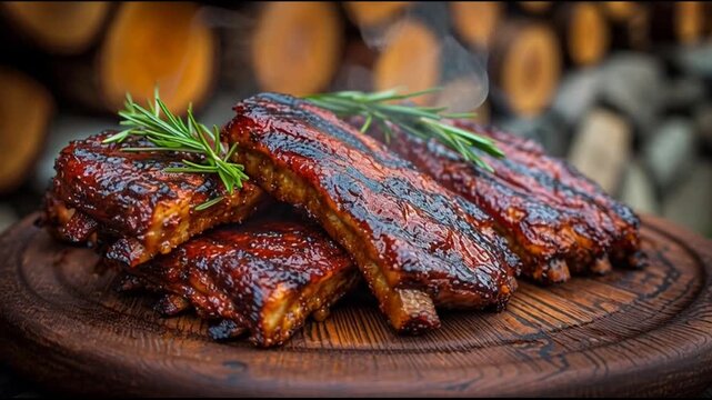 Grilled Pork Ribs With Smoky Glaze Rustic