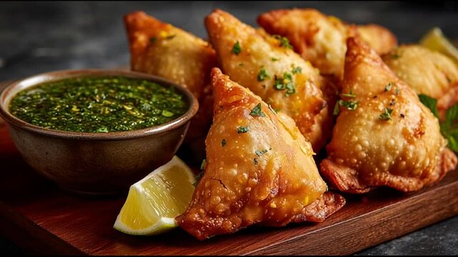 Indian Samosas With Mint Chutney Crisp Texture