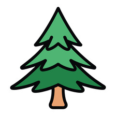 Hand drawn pen style christmas tree