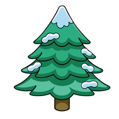 Winter pine forest vector art, hand-drawn christmas tree illustration for festive design
