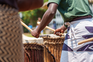 Tourist cultural Village experience cultural village in rural village in Rwanda closeup theme for background