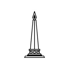 Simple monument design with pointed top and base on transparent background