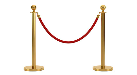 Classic gold stanchions with a draped red velvet rope barrier for crowd control and VIP events