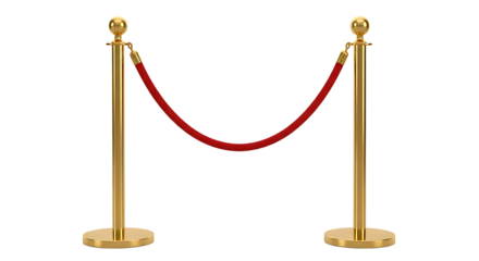 Classic gold stanchions with a draped red velvet rope barrier for crowd control and VIP events