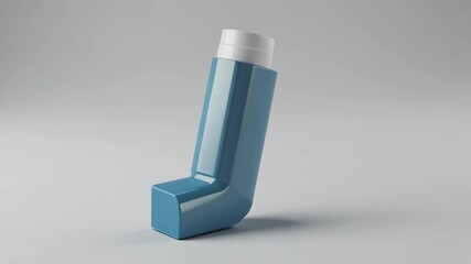 Portable respiratory inhaler device on plain background - Powered by Adobe
