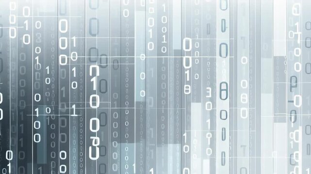 Futuristic digital binary code background for technology and data visualization