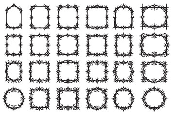 Gothic Barbed Decorative Frames Collection | Vintage Ornamental Borders & Corners