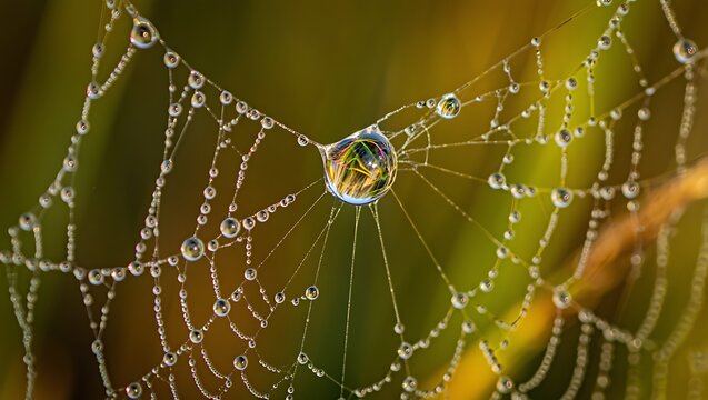 spider web with dew drops