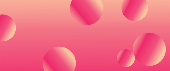 Vector illustration. Abstract circles on a gradient background. Light red 3D sphere. Stylish gradient template for brochure cover, invitation, postcard, business card, screensaver, poster, web banner.
