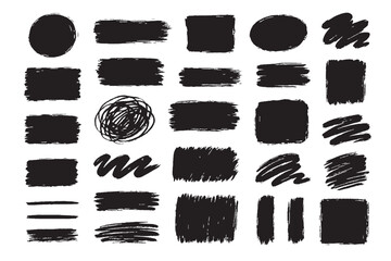 Hand-Drawn Brush Shapes and Marker Strokes Collection