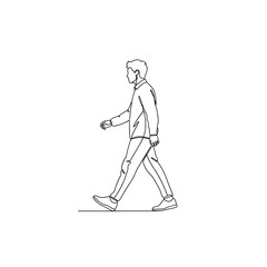 Man walking in casual outfit with hands in pockets  