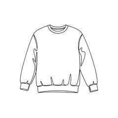 Outline design of a sweatshirt in minimalistic style  
