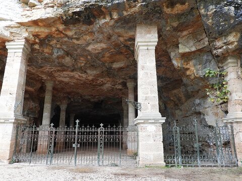 Grotto of the Holy Sepulchre, Rocamadour, Lot Department, Occitanie Region - France