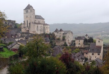 Fototapeta premium View of Saint-Cirq-Lapopie, Lot Department, Occitanie Region - France