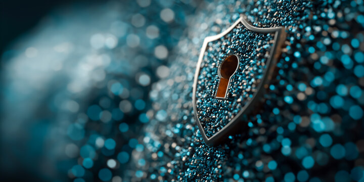 ビジネスセキュリティ: ウイルス攻撃から情報を守る抽象的なアイコン