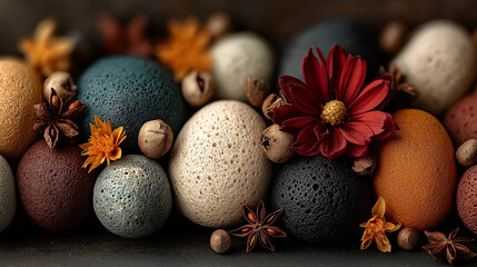 rustic easter eggs with flowers