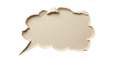Speech Bubble Made of Torn Paper with Rough Edges, for Messages or Design
