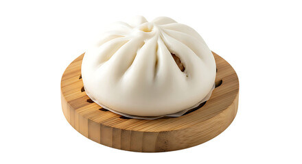 Steamed Bun on Wooden Coaster A Culinary Delight