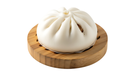 Steamed Bun on Wooden Coaster A Culinary Delight