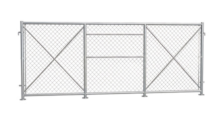 Durable chain-link fence panel for security and boundary demarcation, with sturdy metal frame and diamond pattern
