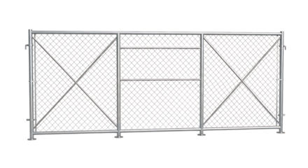 Durable chain-link fence panel for security and boundary demarcation, with sturdy metal frame and diamond pattern
