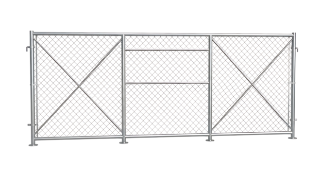 Durable chain-link fence panel for security and boundary demarcation, with sturdy metal frame and diamond pattern