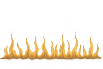 Fiery yellow flames forming a horizontal border, depicting warmth, danger, and passion with an open flame effect