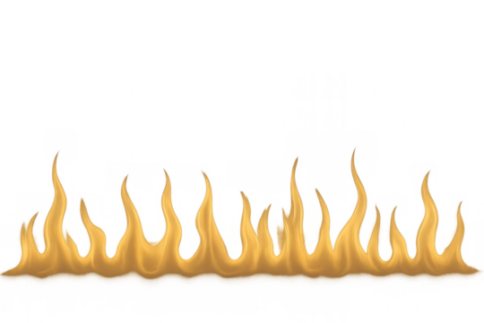 Fiery yellow flames forming a horizontal border, depicting warmth, danger, and passion with an open flame effect