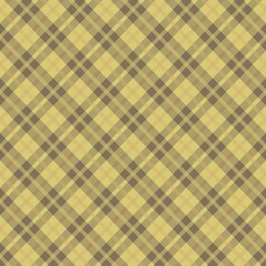 Plaid pattern with banana yellow, gold, olive, and walnut colors for shirts, pants, skirts, and blouses