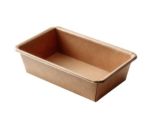 Brown paper food container isolated on white background.