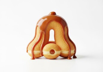 Christmas Food Concept Creative doughnut sculpture with caramel drizzle dessert art food design tasty treat sweet indulgence pastry composition confectionery creation