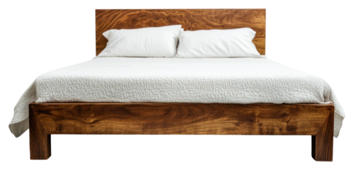 PNG Minimal modern bed furniture bedroom white.