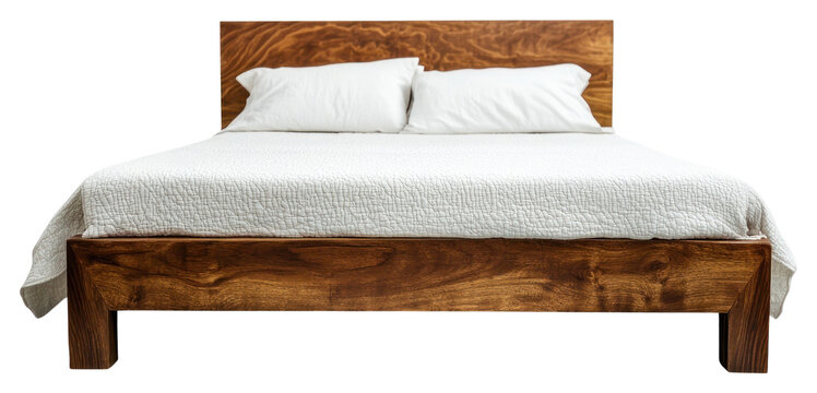PNG Minimal modern bed furniture bedroom white.