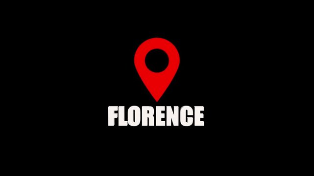 Identifying the location of florence, italy, a 3d animated graphic perfect for travel and historical documentaries.