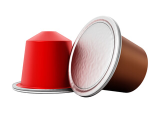 Coffee capsules on transparent background. 3D illustration