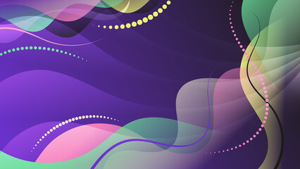 Abstract art background in neon tones. Abstract composition of overlapping smooth shapes, stripes, and art elements. A template for your projects. 