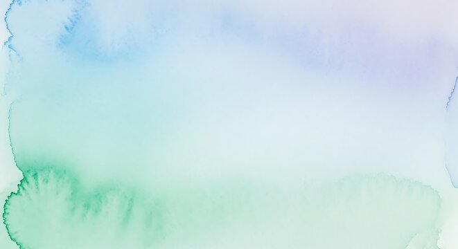 Soft pastel watercolor wash background with blue, green, and purple gradient - Powered by Adobe