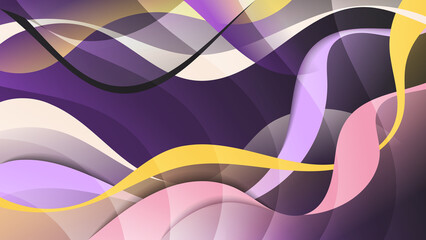 Bright colorful motley art background. Abstract composition of overlapping smooth shapes, stripes, and art elements. A template for your projects.