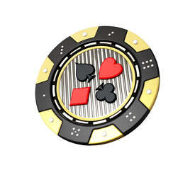 Casino chip on transparent background. 3D illustration
