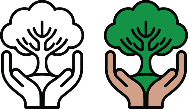 Forest protection icon for business - Powered by Adobe