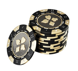 Casino chips on transparent background. 3D illustration