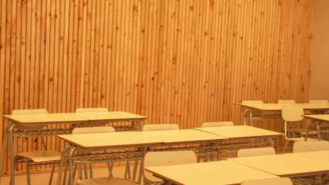 Modern School Classroom During After-Hours Lesson