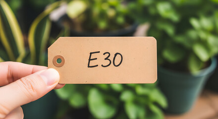 E-30 Price Tag, Plant Background