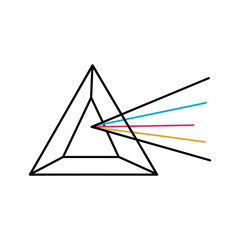 Prism refracting light into spectrum of colors