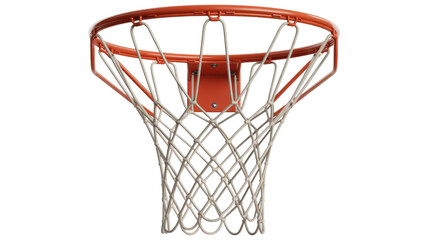 Basketball hoop net and rim isolated on a transparent background